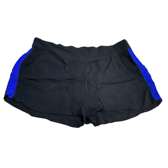 Aeropostale Wide Leg Shorts with Pockets sz Large Black Blue High Waisted - Picture 7 of 11